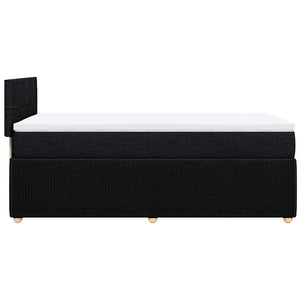 Κρεβάτι Boxspring με Στρώμα Μαύρο 90x190 εκ.Υφασμάτινο