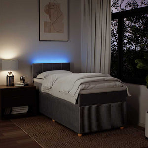 Κρεβάτι Boxspring με Στρώμα Taupe 90x190 εκ.Υφασμάτινο - Pakobazaar