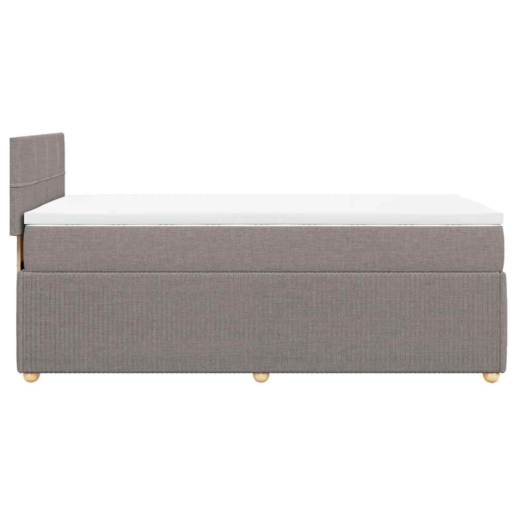 Κρεβάτι Boxspring με Στρώμα Taupe 90x190 εκ.Υφασμάτινο - Pakobazaar