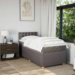 Κρεβάτι Boxspring με Στρώμα Taupe 90x190 εκ.Υφασμάτινο - Pakobazaar
