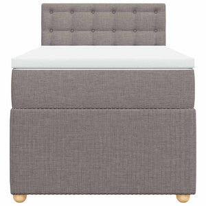 Κρεβάτι Boxspring με Στρώμα Taupe 90x190 εκ.Υφασμάτινο - Pakobazaar