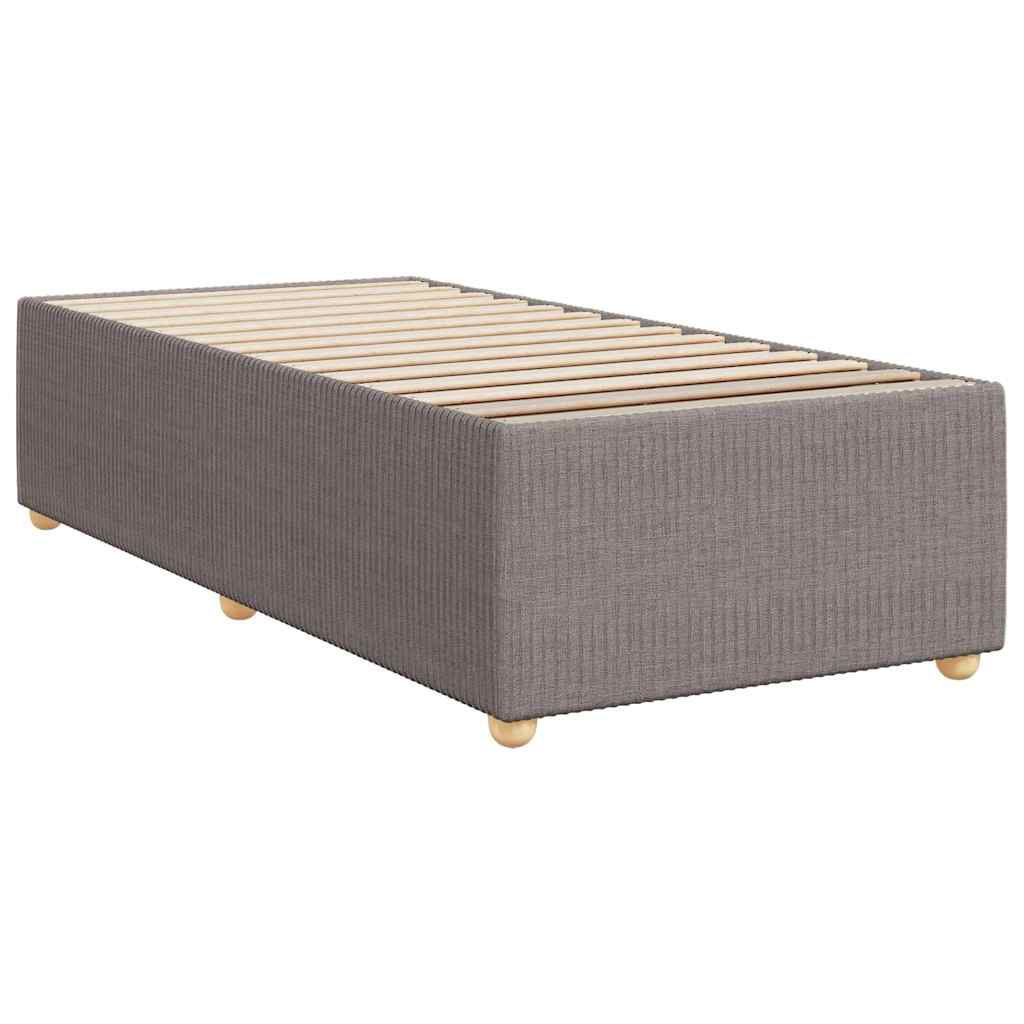 Κρεβάτι Boxspring με Στρώμα Taupe 90x190 εκ.Υφασμάτινο - Pakobazaar
