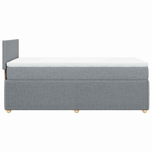 Κρεβάτι Boxspring με Στρώμα Ανοιχτό Γκρι 90x200 εκ. Υφασμάτινο - Pakobazaar