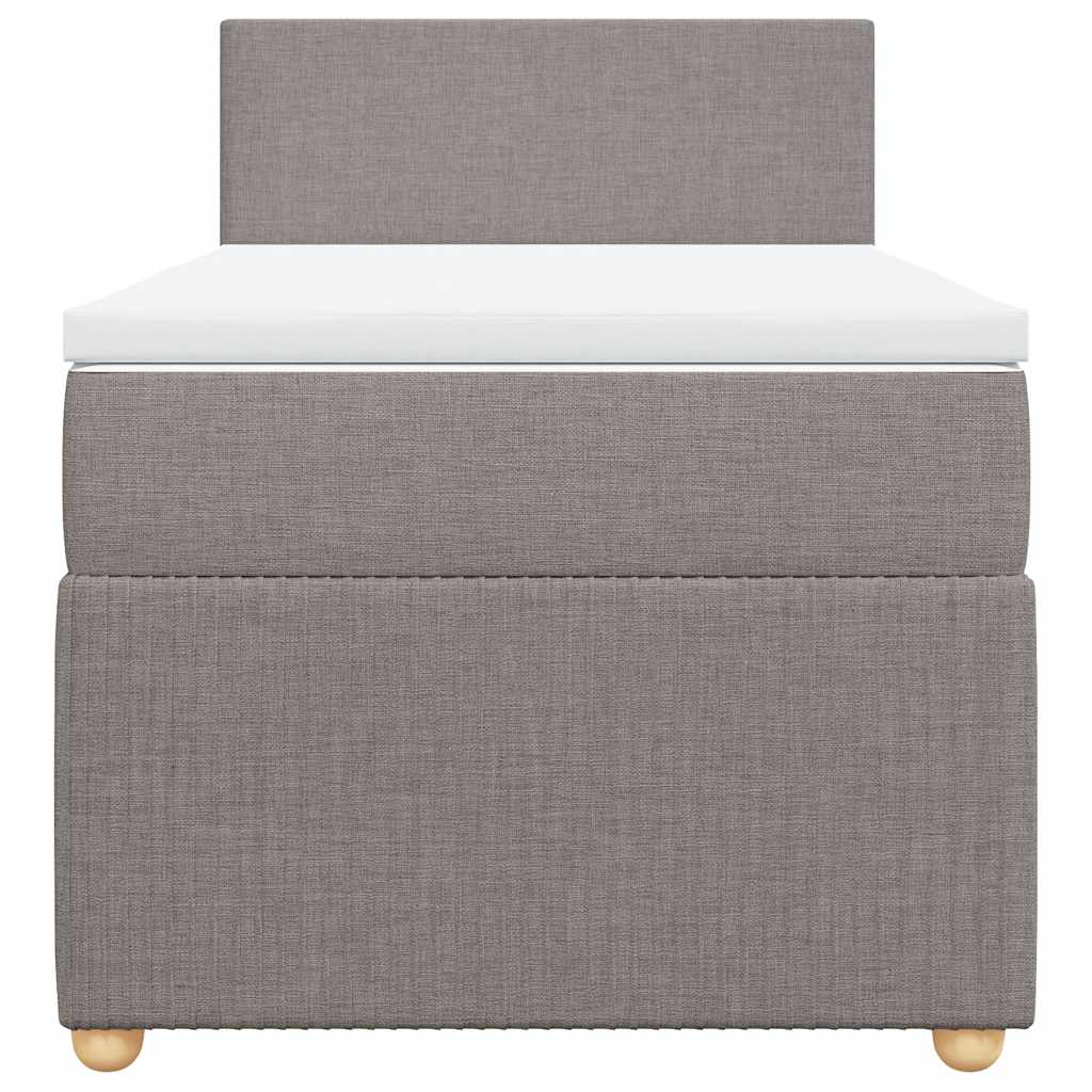 Κρεβάτι Boxspring με Στρώμα Taupe 90x200 εκ. Υφασμάτινο - Pakobazaar