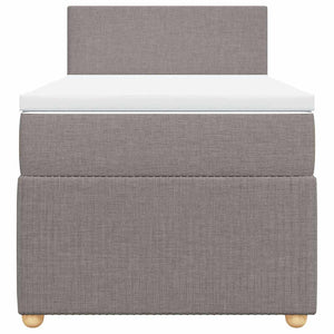 Κρεβάτι Boxspring με Στρώμα Taupe 90x200 εκ. Υφασμάτινο - Pakobazaar