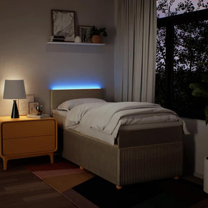 Κρεβάτι Boxspring με Στρώμα Κρεμ 90x200 εκ.Υφασμάτινο