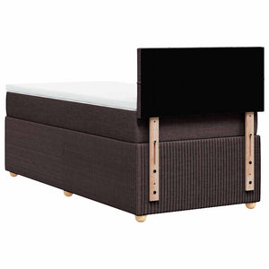 Κρεβάτι Boxspring με Στρώμα Σκούρο Καφέ 90x200 εκ. Υφασμάτινο