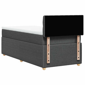 Κρεβάτι Boxspring με Στρώμα Σκούρο Γκρι 90x200 εκ. Υφασμάτινο - Pakobazaar