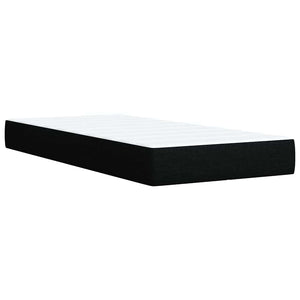 Κρεβάτι Boxspring με Στρώμα Μαύρο 90x200 εκ. Υφασμάτινο - Pakobazaar