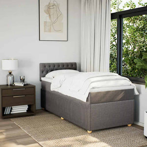 Κρεβάτι Boxspring με Στρώμα Taupe 90x200 εκ. Υφασμάτινο - Pakobazaar