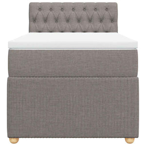 Κρεβάτι Boxspring με Στρώμα Taupe 90x200 εκ. Υφασμάτινο - Pakobazaar