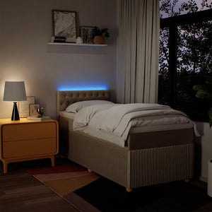 Κρεβάτι Boxspring με Στρώμα Κρεμ 90x200 εκ.Υφασμάτινο