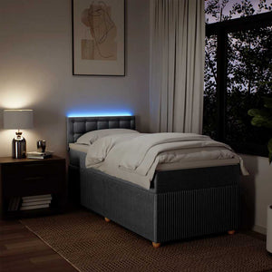 Κρεβάτι Boxspring με Στρώμα Ανοιχτό Γκρι 90x200 εκ. Υφασμάτινο - Pakobazaar