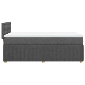 Κρεβάτι Boxspring με Στρώμα Σκούρο Γκρι 90x200 εκ. Υφασμάτινο - Pakobazaar