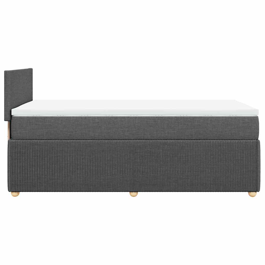 Κρεβάτι Boxspring με Στρώμα Σκούρο Γκρι 100x200 εκ. Υφασμάτινο - Pakobazaar