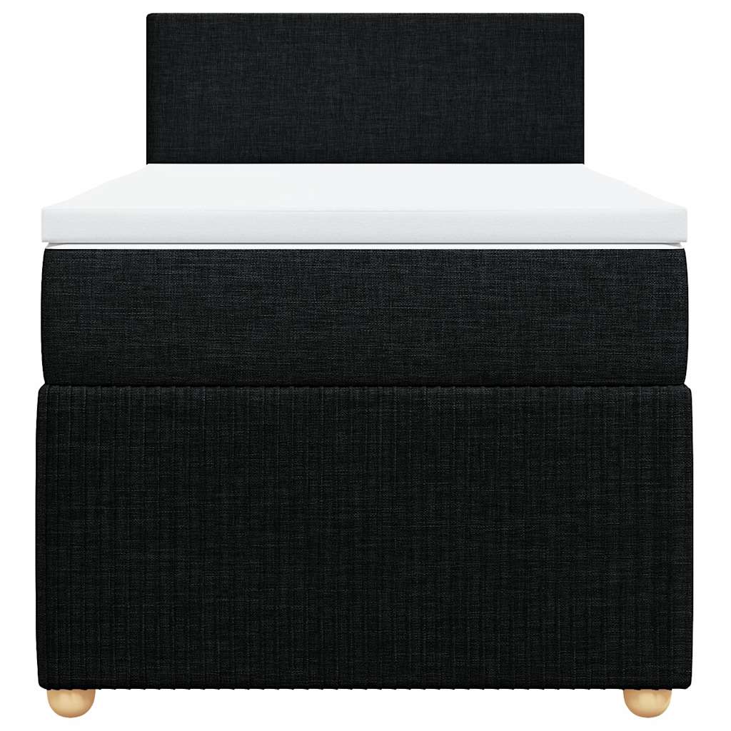 Κρεβάτι Boxspring με Στρώμα Μαύρο 100 x 200 εκ. Υφασμάτινο - Pakobazaar