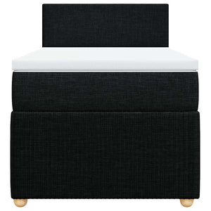 Κρεβάτι Boxspring με Στρώμα Μαύρο 100 x 200 εκ. Υφασμάτινο - Pakobazaar