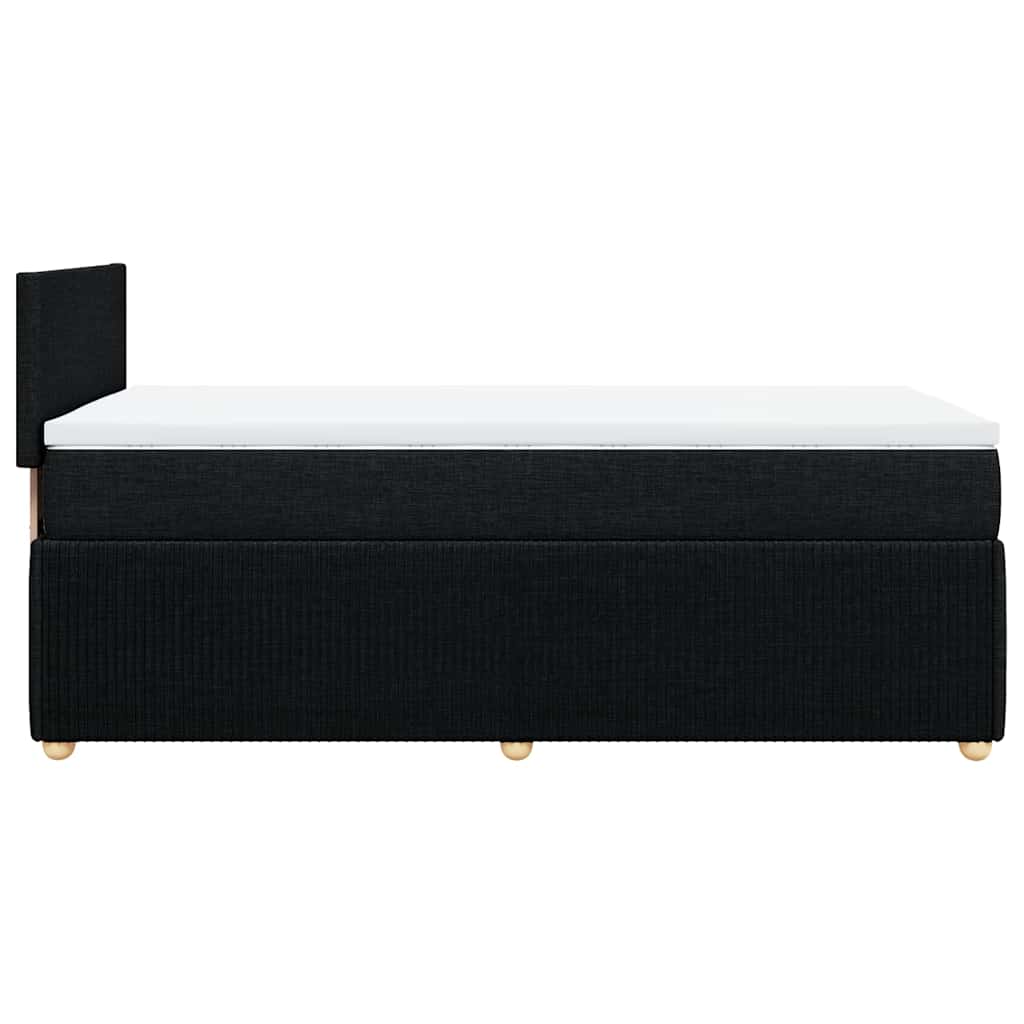 Κρεβάτι Boxspring με Στρώμα Μαύρο 100 x 200 εκ. Υφασμάτινο - Pakobazaar