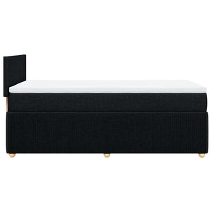 Κρεβάτι Boxspring με Στρώμα Μαύρο 100 x 200 εκ. Υφασμάτινο - Pakobazaar