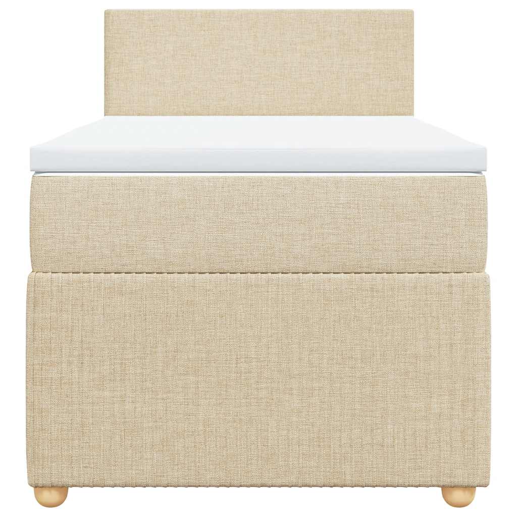 Κρεβάτι Boxspring με Στρώμα Κρεμ 100 x 200 εκ. Υφασμάτινο