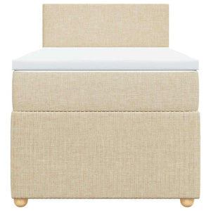 Κρεβάτι Boxspring με Στρώμα Κρεμ 100 x 200 εκ. Υφασμάτινο