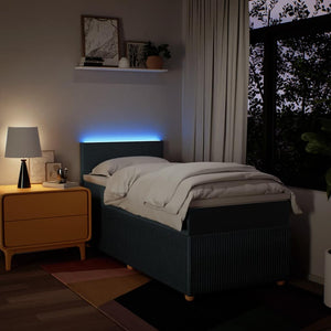 Κρεβάτι Boxspring με Στρώμα Μπλε 100 x 200 εκ. Υφασμάτινο