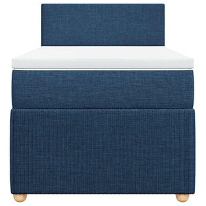 Κρεβάτι Boxspring με Στρώμα Μπλε 100 x 200 εκ. Υφασμάτινο