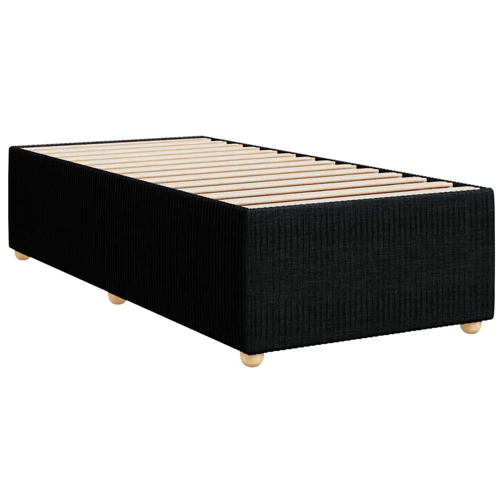 Κρεβάτι Boxspring με Στρώμα Μαύρο 100 x 200 εκ. Υφασμάτινο - Pakobazaar