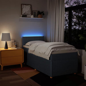 Κρεβάτι Boxspring με Στρώμα Μπλε 100 x 200 εκ. Υφασμάτινο