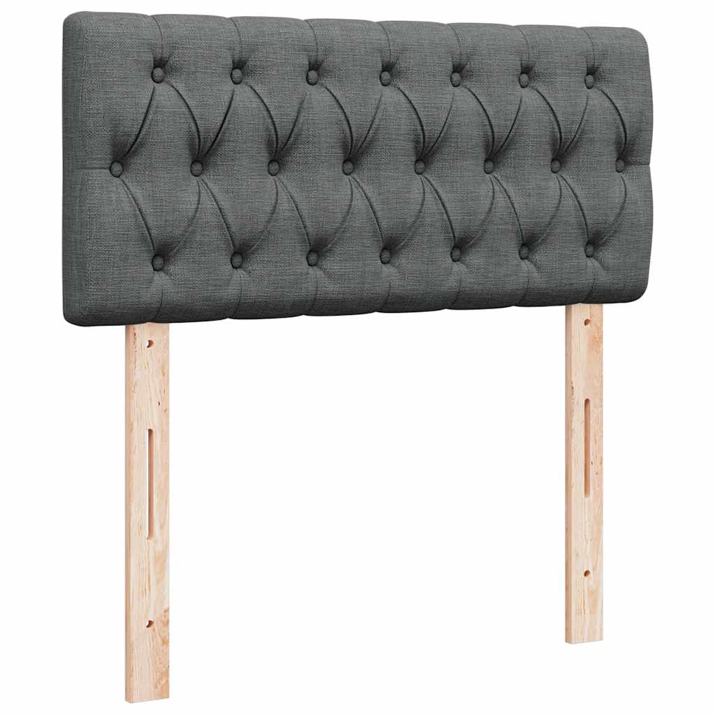Κρεβάτι Boxspring με Στρώμα Σκούρο Γκρι 100x200 εκ. Υφασμάτινο - Pakobazaar