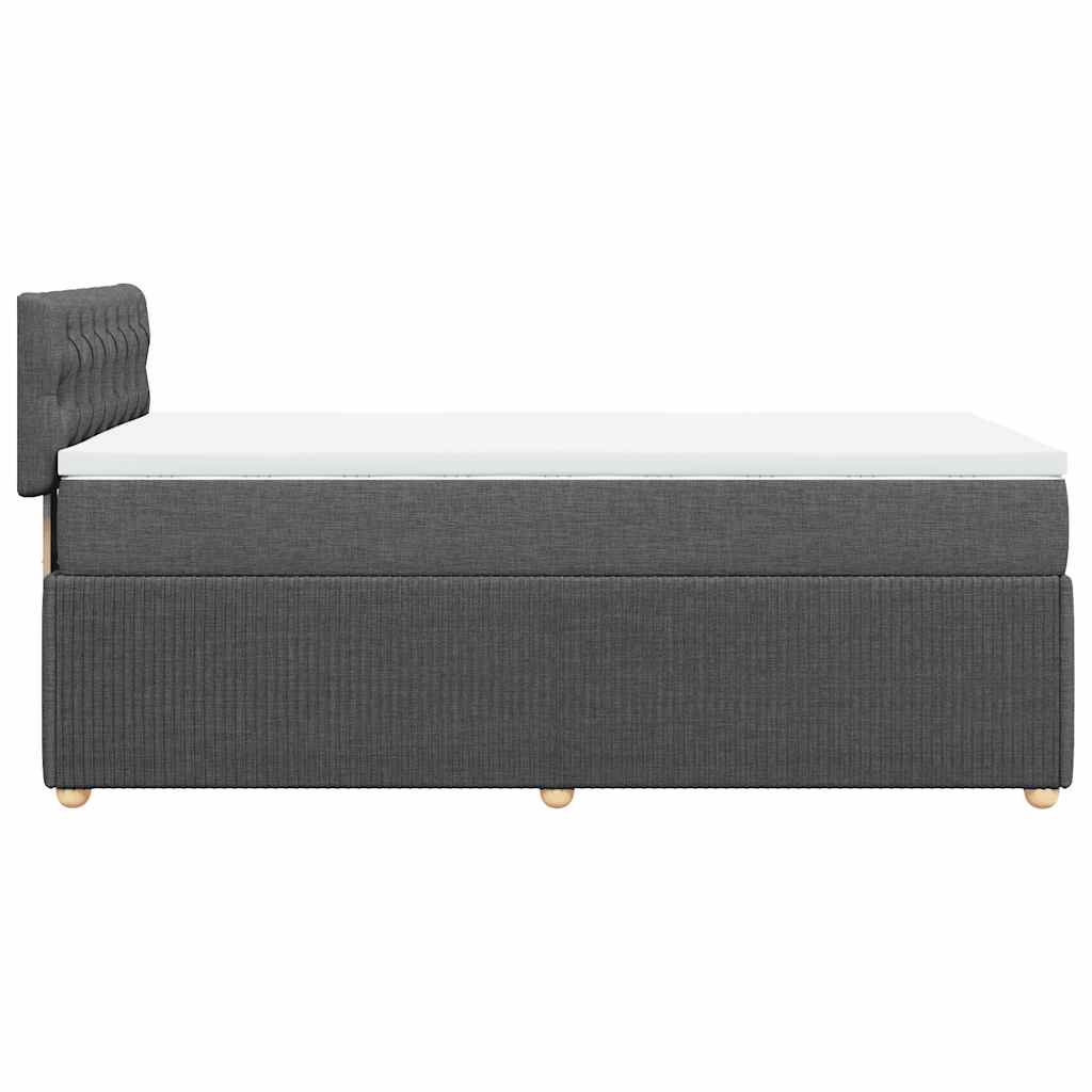 Κρεβάτι Boxspring με Στρώμα Σκούρο Γκρι 100x200 εκ. Υφασμάτινο - Pakobazaar