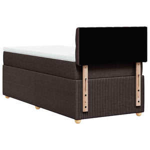 Κρεβάτι Boxspring με Στρώμα Σκούρο Καφέ 100x200 εκ. Υφασμάτινο - Pakobazaar