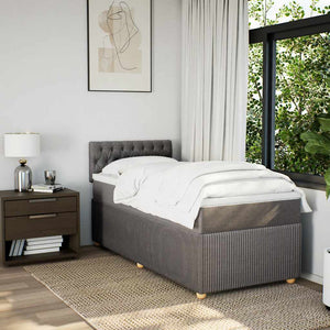 Κρεβάτι Boxspring με Στρώμα Taupe 100 x 200 εκ. Υφασμάτινο - Pakobazaar