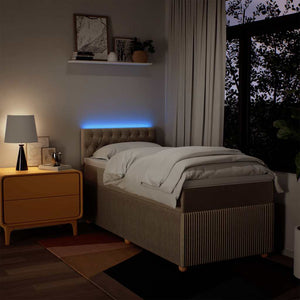 Κρεβάτι Boxspring με Στρώμα Κρεμ 100 x 200 εκ. Υφασμάτινο