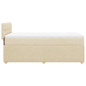 Κρεβάτι Boxspring με Στρώμα Κρεμ 100 x 200 εκ. Υφασμάτινο