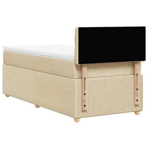 Κρεβάτι Boxspring με Στρώμα Κρεμ 100 x 200 εκ. Υφασμάτινο