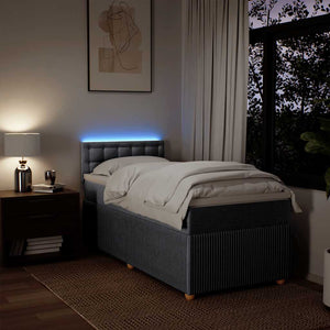 Κρεβάτι Boxspring με Στρώμα Ανοιχτό Γκρι 100x200 εκ. Υφασμάτινο - Pakobazaar