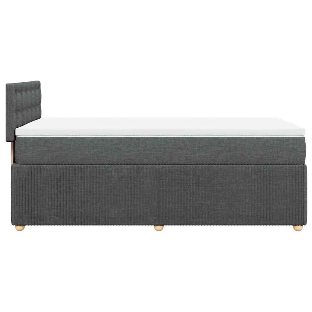 Κρεβάτι Boxspring με Στρώμα Σκούρο Γκρι 100x200 εκ. Υφασμάτινο - Pakobazaar