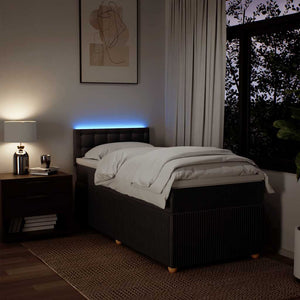 Κρεβάτι Boxspring με Στρώμα Σκούρο Καφέ 100x200 εκ. Υφασμάτινο - Pakobazaar