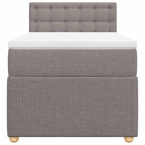 Κρεβάτι Boxspring με Στρώμα Taupe 100 x 200 εκ. Υφασμάτινο - Pakobazaar