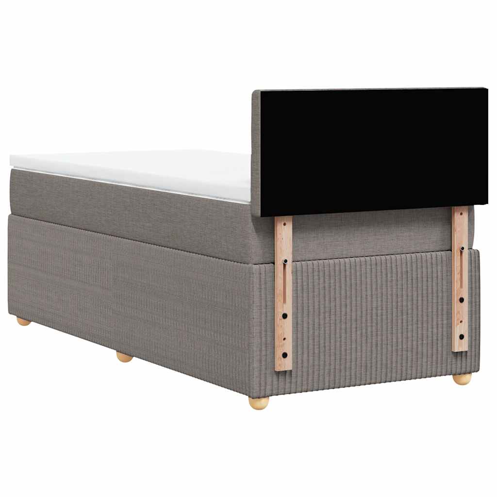 Κρεβάτι Boxspring με Στρώμα Taupe 100 x 200 εκ. Υφασμάτινο - Pakobazaar