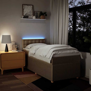 Κρεβάτι Boxspring με Στρώμα Κρεμ 100 x 200 εκ. Υφασμάτινο