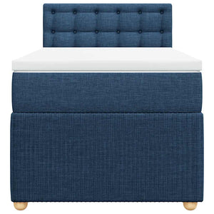 Κρεβάτι Boxspring με Στρώμα Μπλε 100 x 200 εκ. Υφασμάτινο
