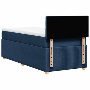 Κρεβάτι Boxspring με Στρώμα Μπλε 100 x 200 εκ. Υφασμάτινο