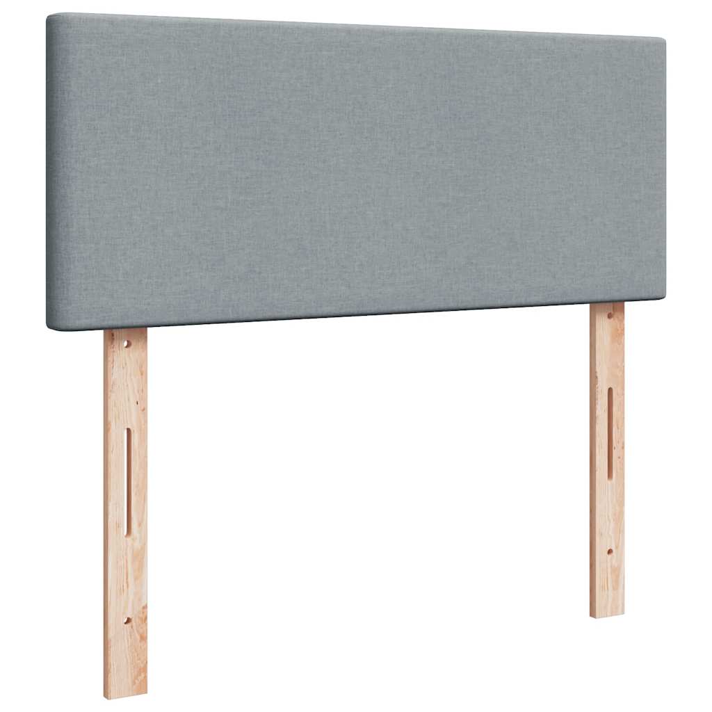 Κρεβάτι Boxspring με Στρώμα Ανοιχτό Γκρι 120x190 εκ. Υφασμάτινο - Pakobazaar