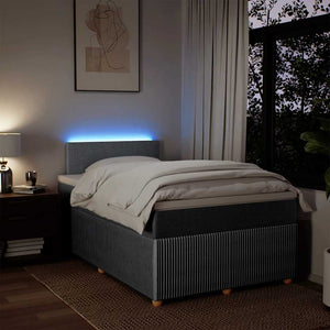 Κρεβάτι Boxspring με Στρώμα Ανοιχτό Γκρι 120x190 εκ. Υφασμάτινο - Pakobazaar