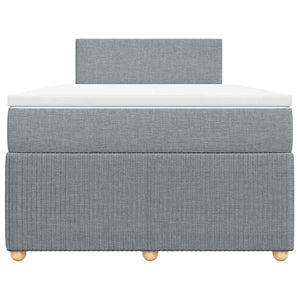 Κρεβάτι Boxspring με Στρώμα Ανοιχτό Γκρι 120x190 εκ. Υφασμάτινο - Pakobazaar