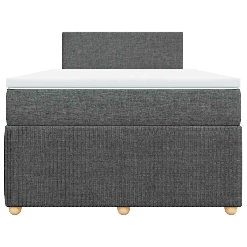Κρεβάτι Boxspring με Στρώμα Σκούρο Γκρι 120x190 εκ Υφασμάτινο - Pakobazaar