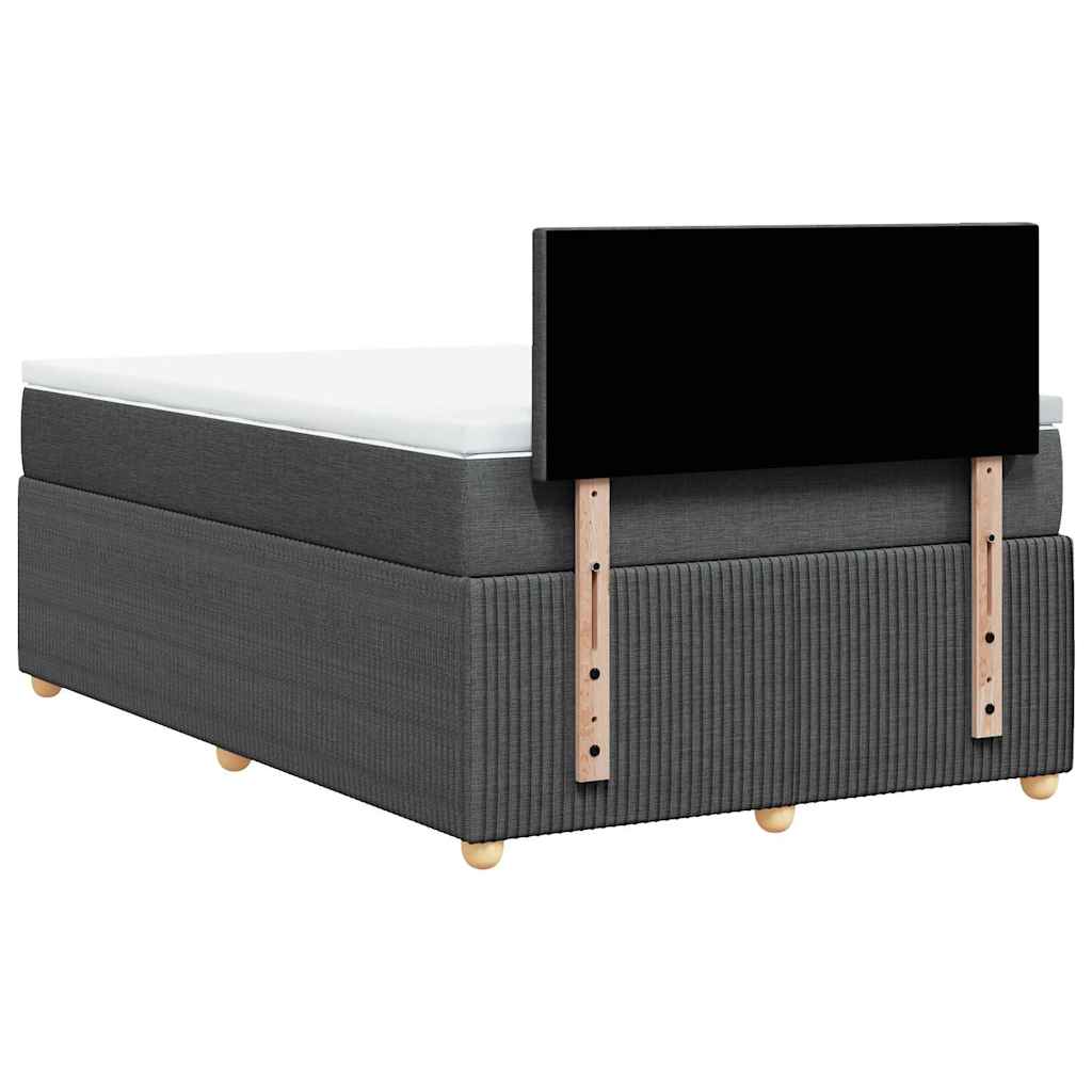 Κρεβάτι Boxspring με Στρώμα Σκούρο Γκρι 120x190 εκ Υφασμάτινο - Pakobazaar