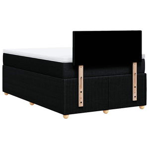 Κρεβάτι Boxspring με Στρώμα Μαύρο 120x190 εκ. Υφασμάτινο - Pakobazaar